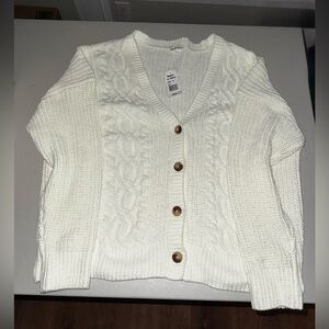 Derek Heart women’s cable knit button-up cardigan sweater Women’s 2X White/Cream